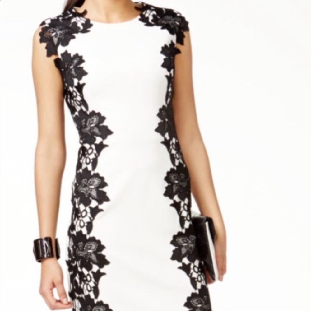 Betsey Johnson Black and Cream lace dress size 6